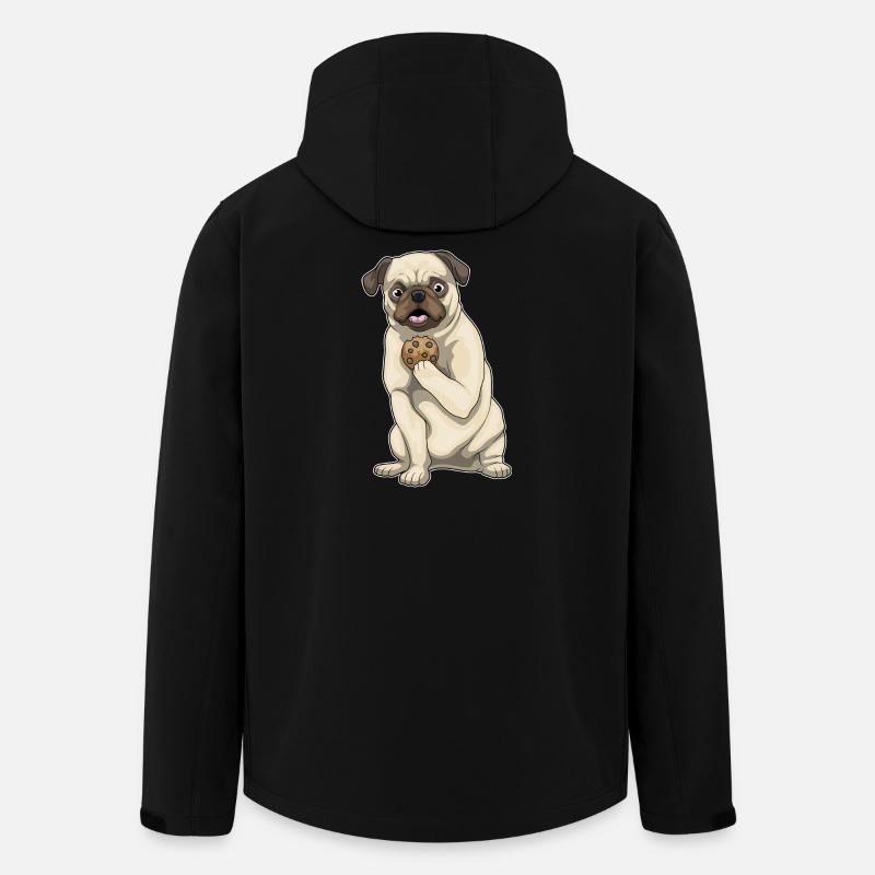 Pug Cookie - Men’s Recycled Softshell Jacket by Stanley/Stella - black