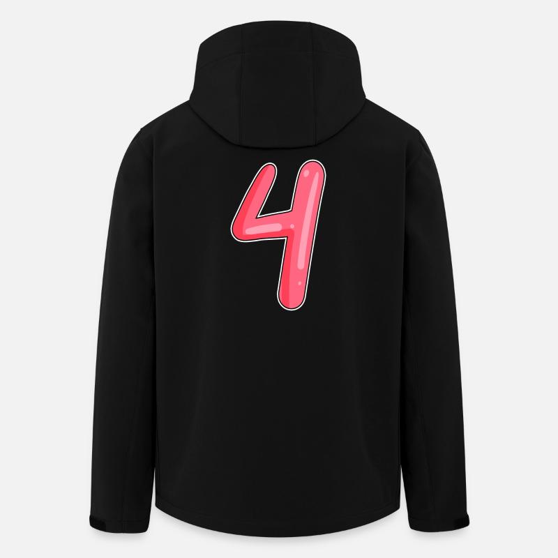 4 - Numéro à quatre chiffres - Veste softshell homme en polyester recyclé Stanley/Stella - noir