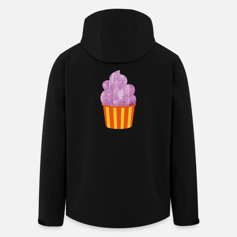 Crème glacée Tasse à crème glacée Strips Purple Summer Cream - Veste softshell homme en polyester recyclé Stanley/Stella - noir
