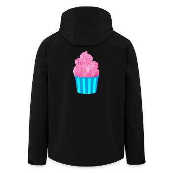 Cream Mug Strips Pink Summer Cream - Men’s Recycled Softshell Jacket by Stanley/Stella - black - Back - AI Model Male 185 light (185cm)