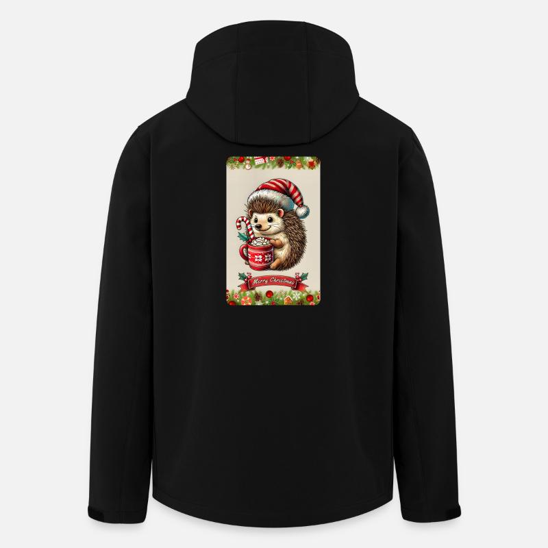 Weihnachtsigel mit heißer Schokolade - Recycelte Männer Softshell-Jacke von Stanley/Stella - Schwarz