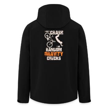 Random Gravity Checks BMX Tee - Men’s Recycled Softshell Jacket by Stanley/Stella - black - Back - AI Model Male 185 light (185cm)