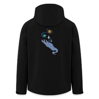 Universe in hand colour - Recycelte Männer Softshell-Jacke von Stanley/Stella - Schwarz - Hinten - AI Model Male 185 light (185cm)