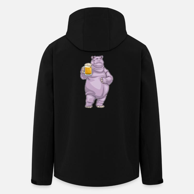 Nilpferd Krug Bier - Recycelte Männer Softshell-Jacke von Stanley/Stella - Schwarz