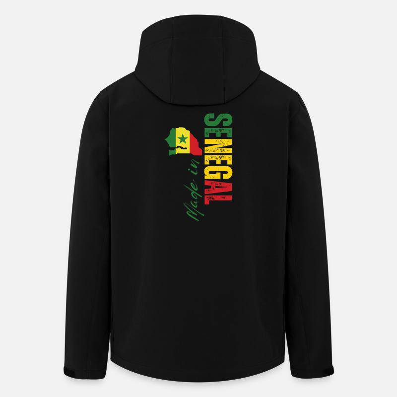 Hergestellt in Senegal, vertikales Design - Recycelte Männer Softshell-Jacke von Stanley/Stella - Schwarz