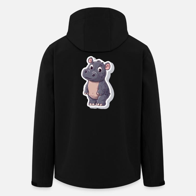 Nilpferd - Recycelte Männer Softshell-Jacke von Stanley/Stella - Schwarz