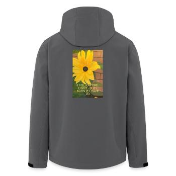 Tournesol avec citation inspirante - Veste softshell homme en polyester recyclé Stanley/Stella - noir - Dos - AI Model Male 185 light (185cm)