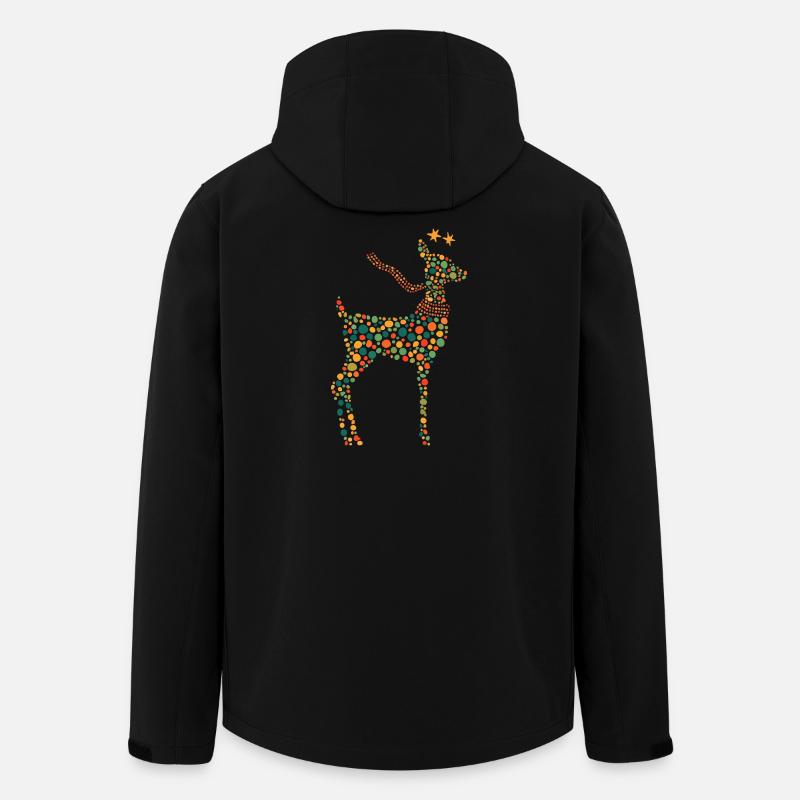 Weihnachtsrentier – Bunte Punktillustration. - Recycelte Männer Softshell-Jacke von Stanley/Stella - Schwarz