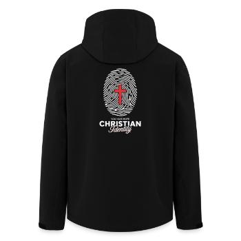 Fingerprint Cross Identity Christian Streetwear - Men’s Recycled Softshell Jacket by Stanley/Stella - black - Back - AI Model Male 185 light (185cm)