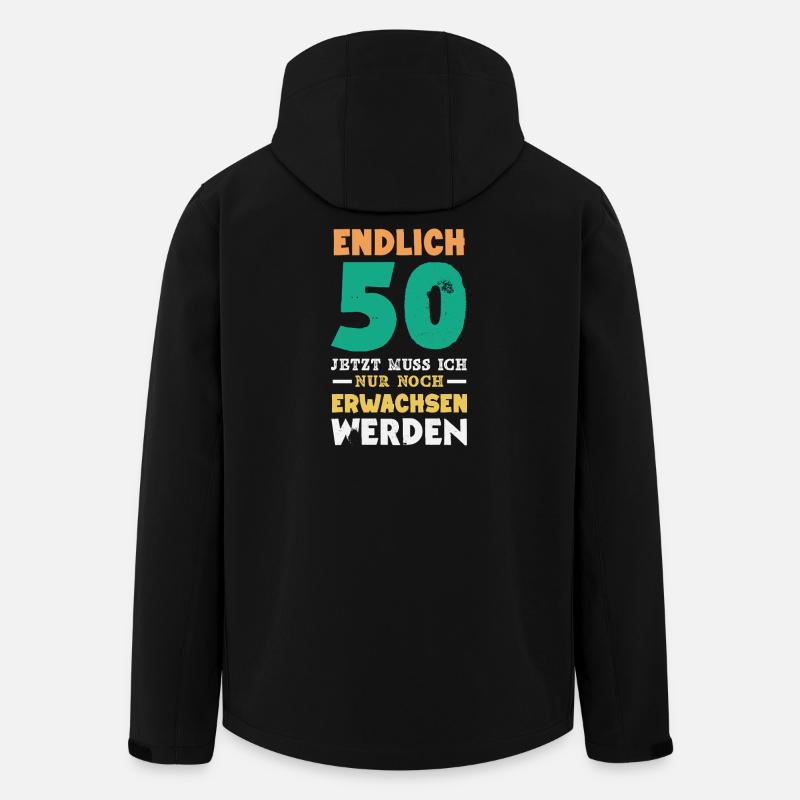 Funny 50th Birthday Shirt Gift - Men’s Recycled Softshell Jacket by Stanley/Stella - black