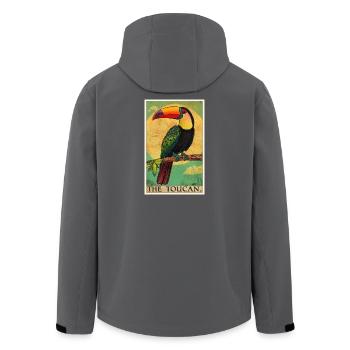 Toucans Toucan - Men’s Recycled Softshell Jacket by Stanley/Stella - black - Back - AI Model Male 185 light (185cm)