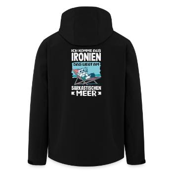 Je viens des ironies – Mer sarcastique - Veste softshell homme en polyester recyclé Stanley/Stella - noir - Dos - AI Model Male 185 light (185cm)