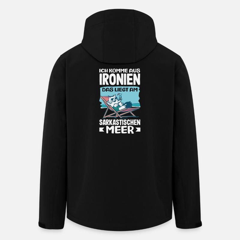 Je viens des ironies – Mer sarcastique - Veste softshell homme en polyester recyclé Stanley/Stella - noir