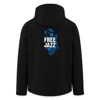 Blue Sax Free Jazz - Men’s Recycled Softshell Jacket by Stanley/Stella - black - Back - AI Model Male 185 light (185cm)