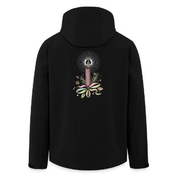 Bougie de Noël colorée en dentelle filigrane - Veste softshell homme en polyester recyclé Stanley/Stella - noir - Dos - AI Model Male 185 light (185cm)
