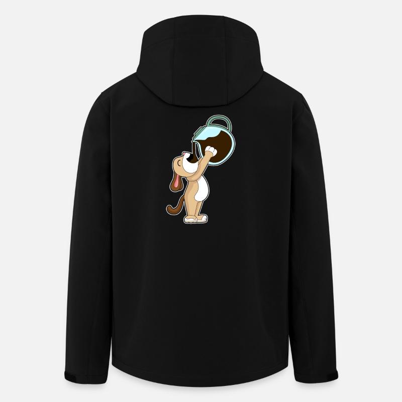 Hund Kaffee Kaffeekanne - Recycelte Männer Softshell-Jacke von Stanley/Stella - Schwarz