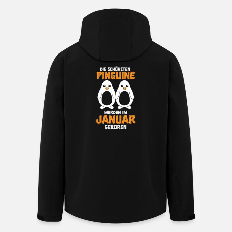 January Birthday Penguin Saying Funny - Men’s Recycled Softshell Jacket by Stanley/Stella - black