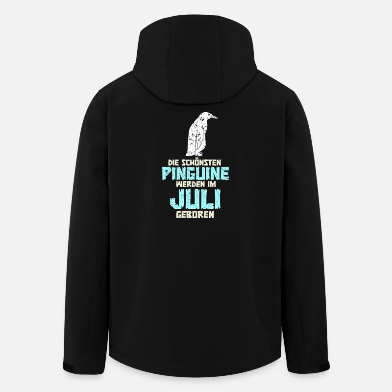 July Birthday Penguin Saying Funny - Men’s Recycled Softshell Jacket by Stanley/Stella - black