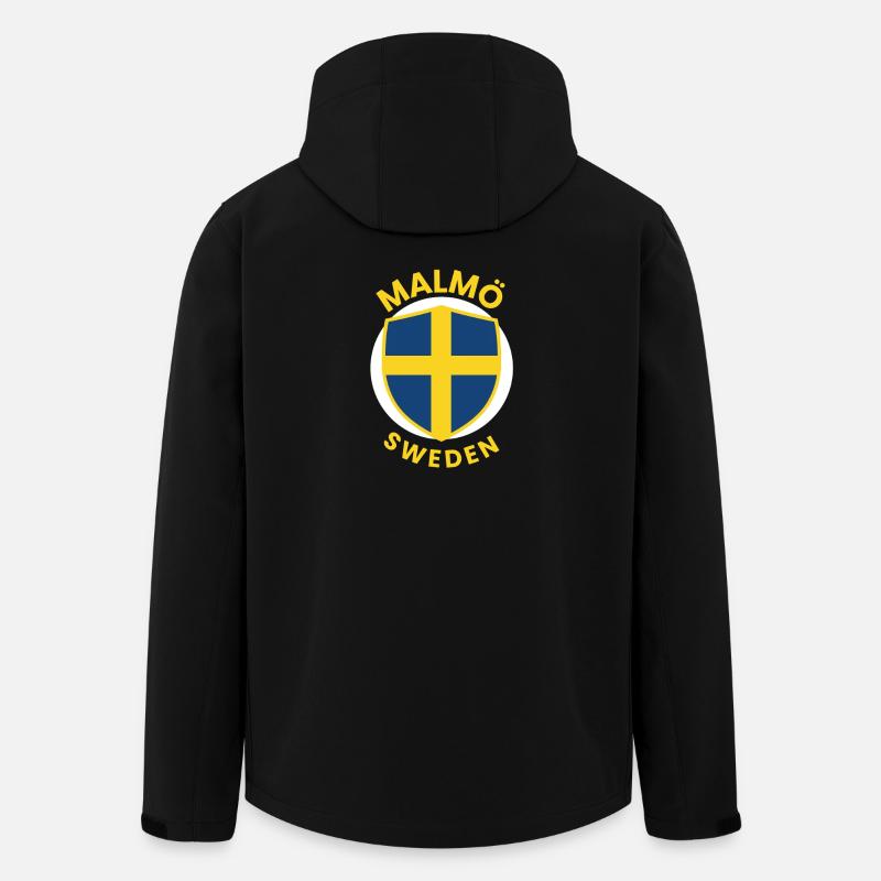 Malmö Sweden Shield - Men’s Recycled Softshell Jacket by Stanley/Stella - black