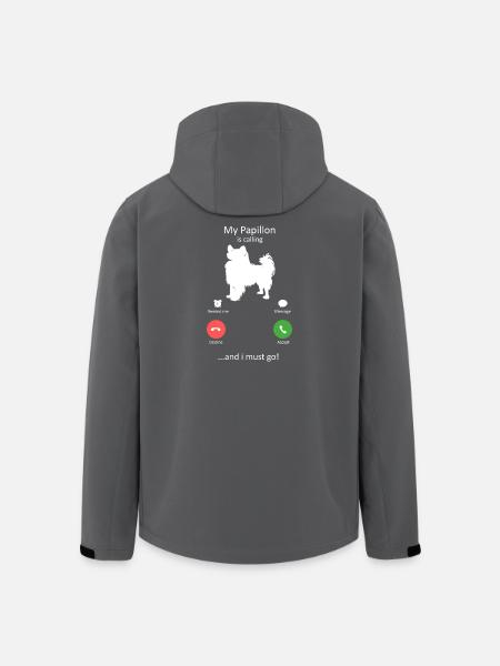 Papillon Dog Calling Smartphone Interface - Men’s Recycled Softshell Jacket by Stanley/Stella - black