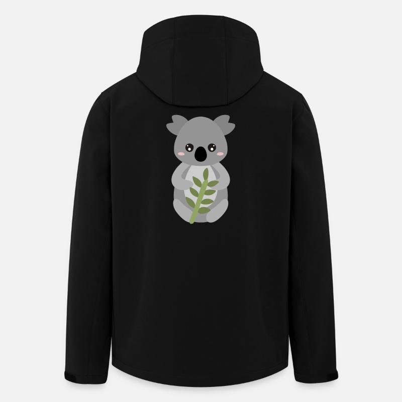 Koala à l’étreinte de feuille - Veste softshell homme en polyester recyclé Stanley/Stella - noir