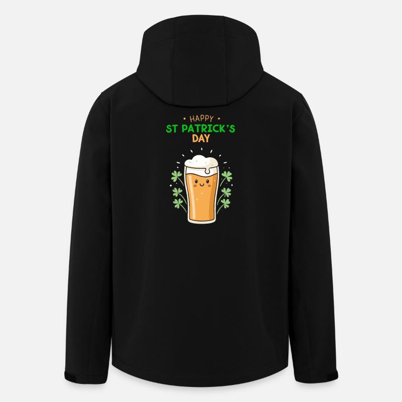 Bière Joyeuse St Patrick Jour - Veste softshell homme en polyester recyclé Stanley/Stella - noir