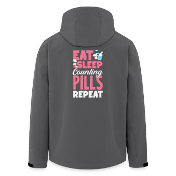 Essen Schlafen Tabletten Zählen Apotheker - Recycelte Männer Softshell-Jacke von Stanley/Stella - Schwarz - Hinten - AI Model Male 185 light (185cm)