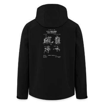 Vintage Biergerät Bauplan - Recycelte Männer Softshell-Jacke von Stanley/Stella - Schwarz - Hinten - AI Model Male 185 light (185cm)