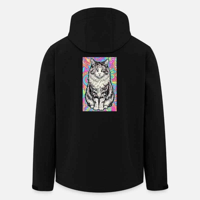 Katze - Recycelte Männer Softshell-Jacke von Stanley/Stella - Schwarz