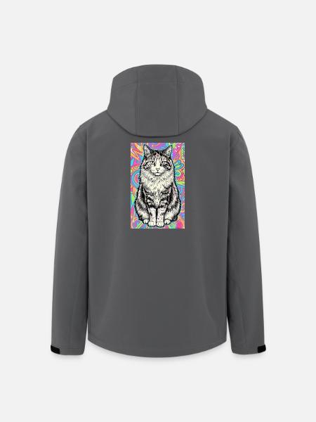 cat - Men’s Recycled Softshell Jacket by Stanley/Stella - black