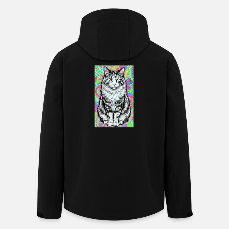 Katze - Recycelte Männer Softshell-Jacke von Stanley/Stella - Schwarz