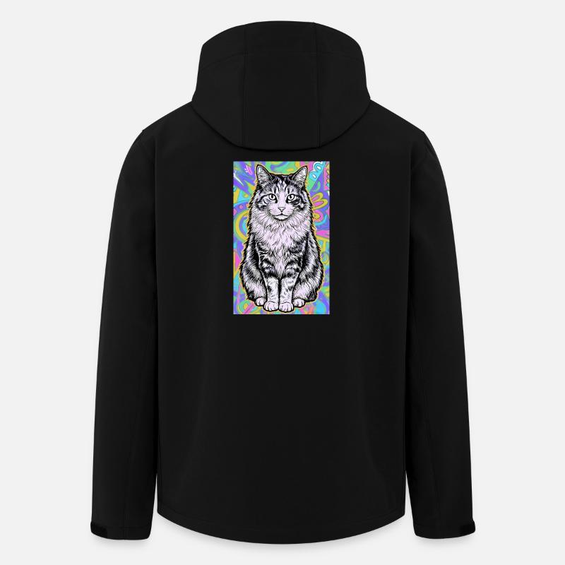 Katze - Recycelte Männer Softshell-Jacke von Stanley/Stella - Schwarz