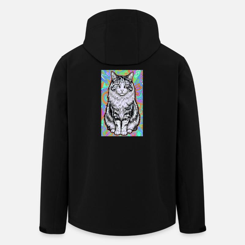 Katze - Recycelte Männer Softshell-Jacke von Stanley/Stella - Schwarz