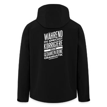 Grammatik Profi - Recycelte Männer Softshell-Jacke von Stanley/Stella - Schwarz - Hinten - AI Model Male 185 light (185cm)