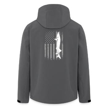 Drapeau de pêche à l’esturgeon - Veste softshell homme en polyester recyclé Stanley/Stella - noir - Dos - AI Model Male 185 light (185cm)