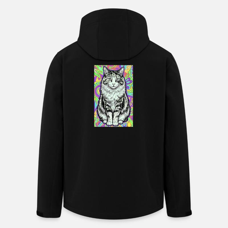 cat - Men’s Recycled Softshell Jacket by Stanley/Stella - black