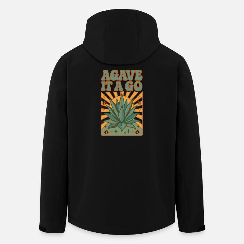 Agave, los gehts | Sukkulenten - Recycelte Männer Softshell-Jacke von Stanley/Stella - Schwarz