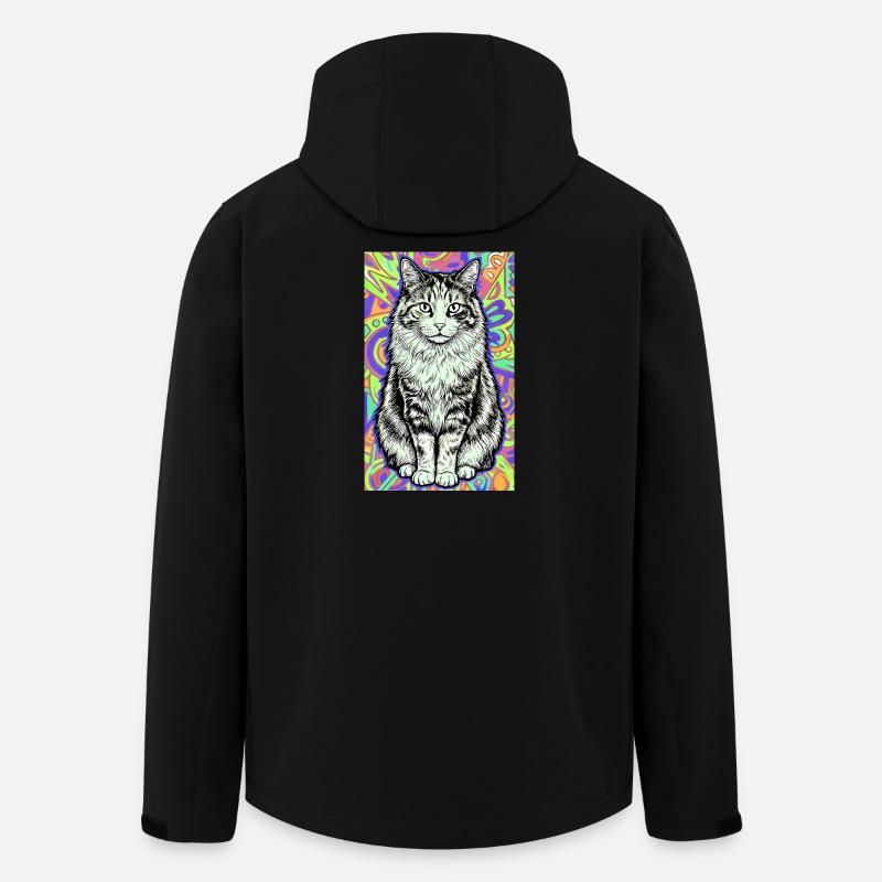 Katze - Recycelte Männer Softshell-Jacke von Stanley/Stella - Schwarz