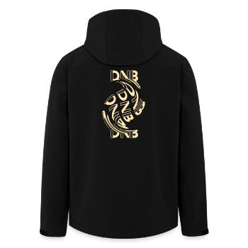 Dnb Outfit Drum & Bass rave outfit Trippy - Men’s Recycled Softshell Jacket by Stanley/Stella - black - Back - AI Model Male 185 light (185cm)