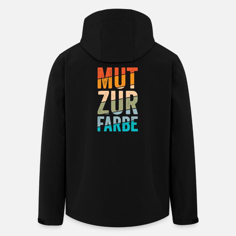 Mut zur Farbe Retro-Blockschrift - Recycelte Männer Softshell-Jacke von Stanley/Stella - Schwarz