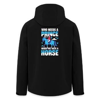 Qui a besoin d’un prince quand on a un cheval ? - Veste softshell homme en polyester recyclé Stanley/Stella - noir - Dos - AI Model Male 185 light (185cm)
