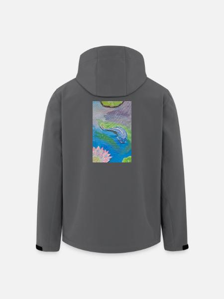 Blue tropical fish over lotus - Men’s Recycled Softshell Jacket by Stanley/Stella - black
