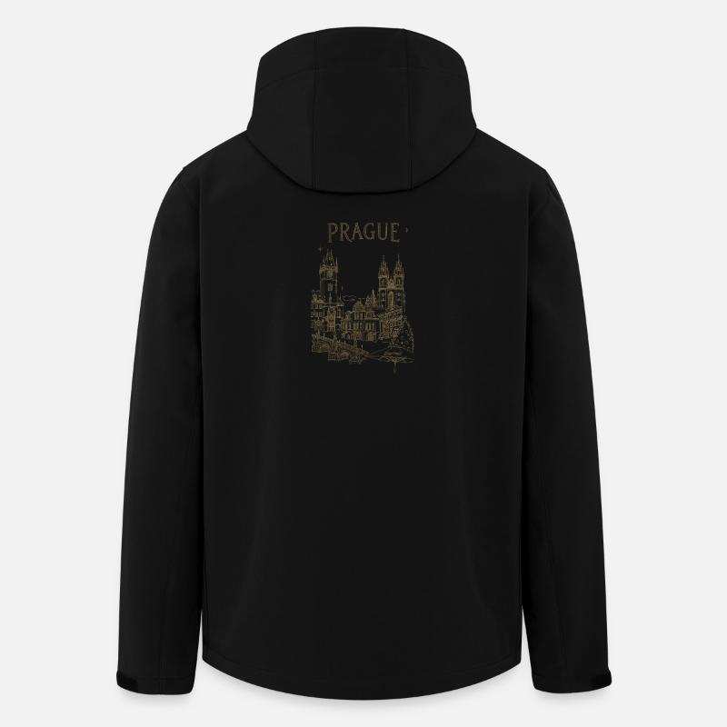 Prague stylisé - Veste softshell homme en polyester recyclé Stanley/Stella - noir