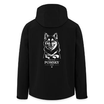 Pomsky Dad Hunde Hund Wilsigns - Recycelte Männer Softshell-Jacke von Stanley/Stella - Schwarz - Hinten - AI Model Male 185 light (185cm)