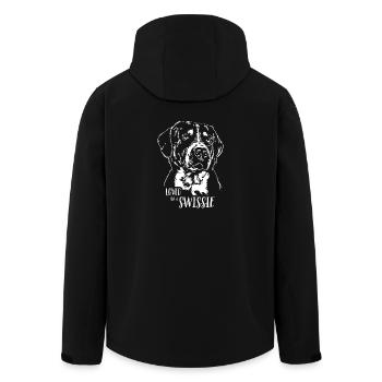 Great Swiss Mountain Dog Loved by a Swissie - Men’s Recycled Softshell Jacket by Stanley/Stella - black - Back - AI Model Male 185 light (185cm)