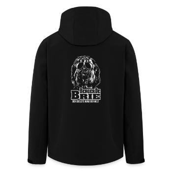 BERGER DE BRIE coolster Hund Hundespruch Wilsigns - Recycelte Männer Softshell-Jacke von Stanley/Stella - Schwarz - Hinten - AI Model Male 185 light (185cm)