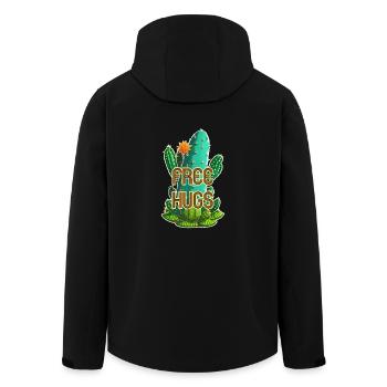 Free Hugs - Cactus - Men’s Recycled Softshell Jacket by Stanley/Stella - black - Back - AI Model Male 185 light (185cm)