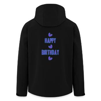 ALLES GUTE ZUM GEBURTSTAG!. ALLES GUTE ZUM GEBURTSTAG!. JAHRESTAG. - Recycelte Männer Softshell-Jacke von Stanley/Stella - Schwarz - Hinten - AI Model Male 185 light (185cm)