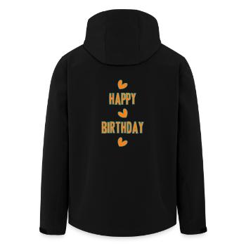ALLES GUTE ZUM GEBURTSTAG!. ALLES GUTE ZUM GEBURTSTAG!. JAHRESTAG. - Recycelte Männer Softshell-Jacke von Stanley/Stella - Schwarz - Hinten - AI Model Male 185 light (185cm)