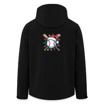 Santa Baseball Weihnachtsbeleuchtung - Recycelte Männer Softshell-Jacke von Stanley/Stella - Schwarz - Hinten - AI Model Male 185 light (185cm)